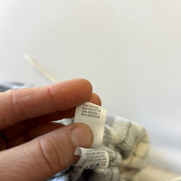 Aerie Women's Plaid Snowed-In Fleece Jogger Pajama Pants Size Gray White S - Picture 9 of 9